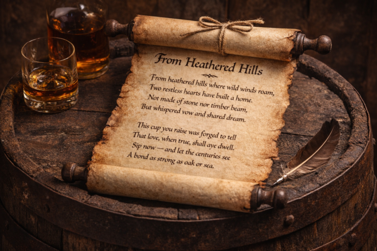 Quaich poem on old scroll